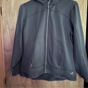 Gray nylon zip jacket